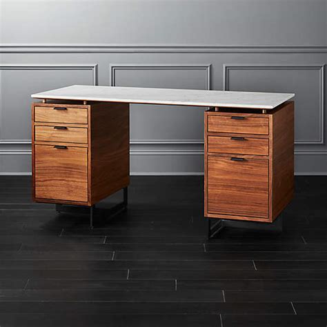 Ridge Modern Cerused Acacia Wood Desk With Drawer Reviews Cb Canada