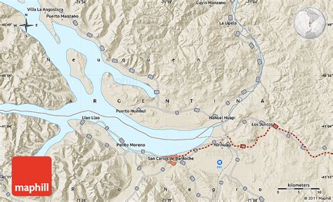 Shaded Relief Map of San Carlos De Bariloche