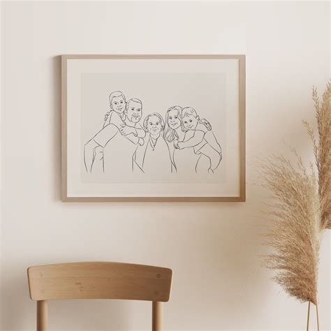 Unsere Personalisiertes Line Art Familienbild Wird Perfekt Nach Deinen