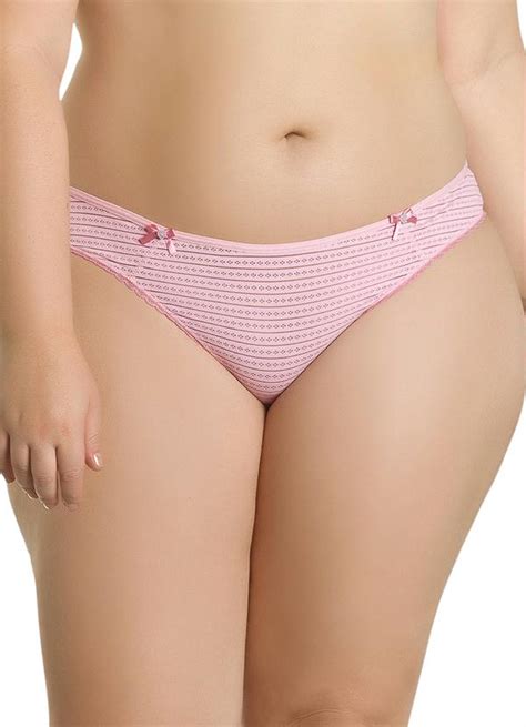 Calcinha Detalhe de Laço Rosa Plus Size Alma Dolce