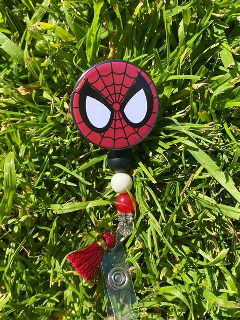 Spiderman Button Badge Retractable Reel Interchangeable Button Etsy