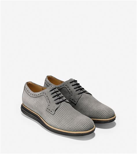 Cole Haan Original Grand Plain Oxford In Gray For Men Steel Grey Suede