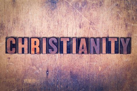 Christianity Theme Letterpress Word On Wood Background Stock Photo