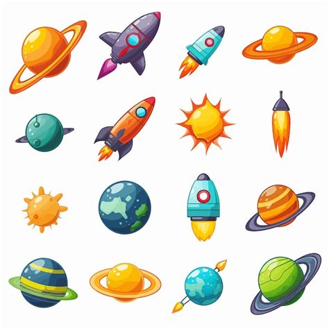 Premium Vector Space Icon Set Vector Illustration