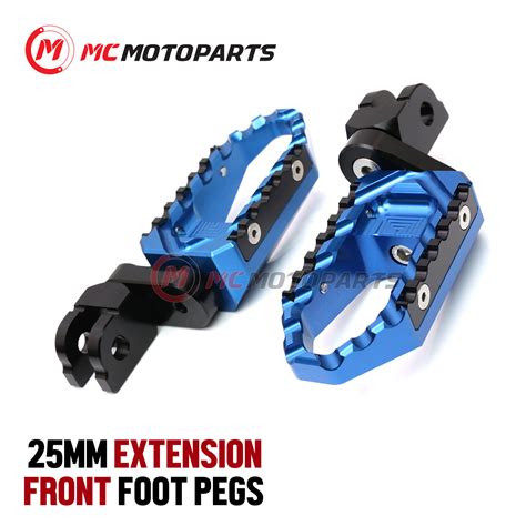 Blue CNC Footpegs Front TRC 25mm Lower For Triumph Speed Triple 1050 R