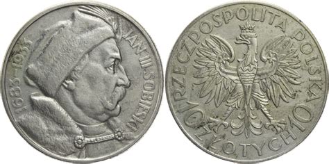 Polen 10 Zloty 1933 Jan III Sobieski Ss MA Shops