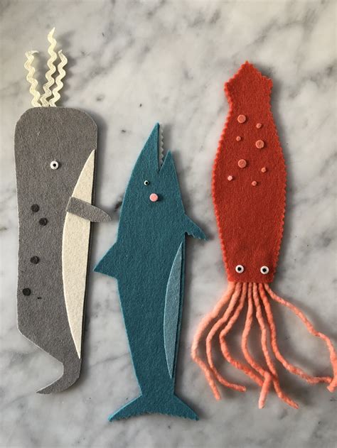 More Rainy Day Summer Fun Felt Sea Creature Bookmarks — Super Make It