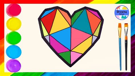 How To Draw A Geometrical Heart 💓 Drawing School Youtube