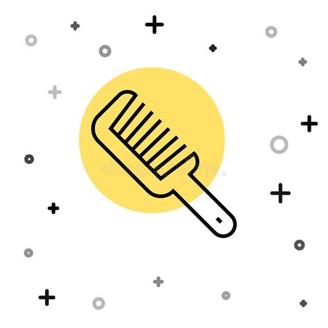 Black Line Hairbrush Icon Isolated On White Background Comb Hair Sign