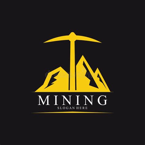 Mountain Mining Logo Silhouette Design Vector Illustration Stock Vector