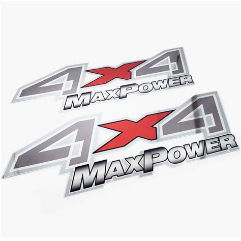 Adesivo 4x4 Max Power Ford F 250 Emblema Prata Cromado Par