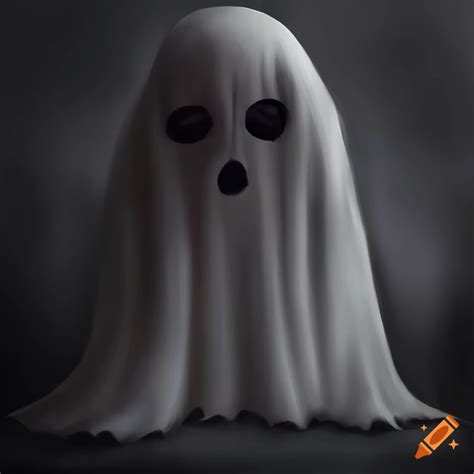 Realistic Digital Art Of A Halloween Themed Blanket Ghost On Craiyon