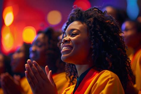 Premium Photo Black Christian Gospel Singers In Church Clapping And