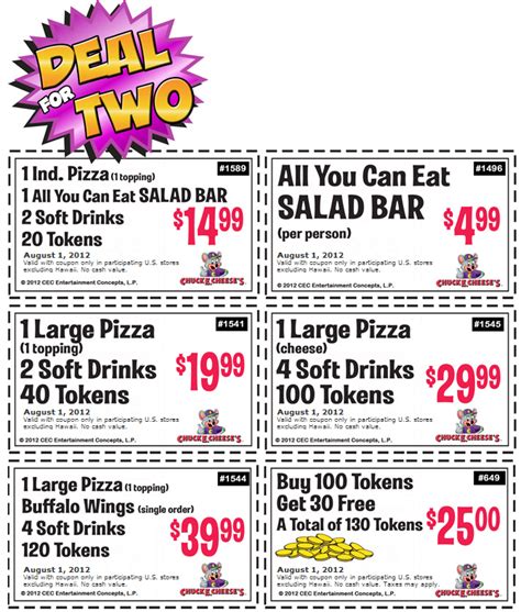 Printable Chuck E Cheese Coupons Free Printable Templates