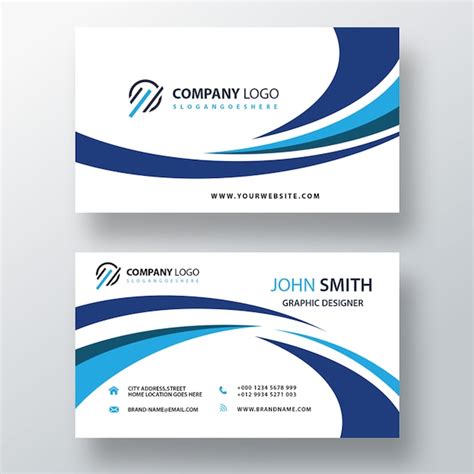 Free Psd Blue Visit Card Template