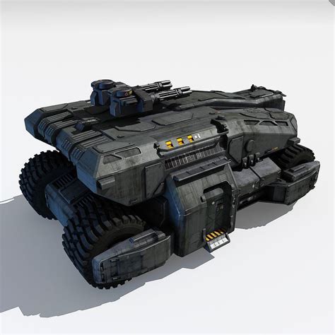 3d Model Of Scifi Apc Futuristic Cars Armored Vehicles 3d Model