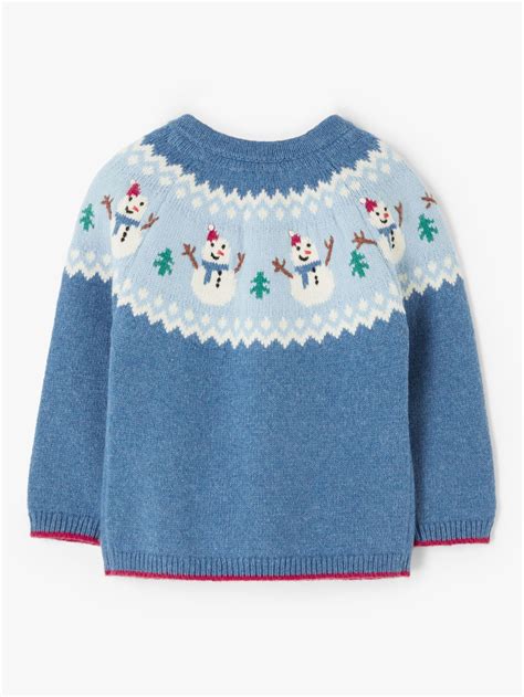 John Lewis Baby Snowman Christmas Jumper Blue John Lewis Baby