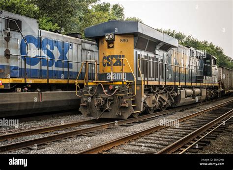 CSX ES44AH Locomotive No 890 and CW44AC Locomotive No 111, Brunswick ...