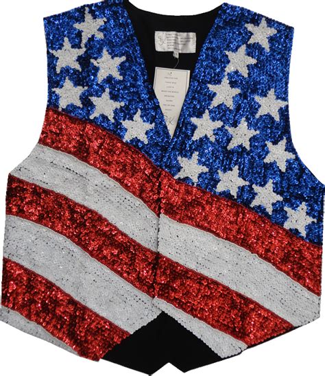 Patriotic Sequin Vest Great Costume For Parties Or Performances