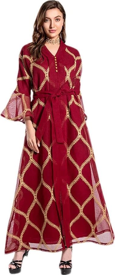 Youllyuu Moroccan Caftan Robe Turkey Islam Muslim Dress Kaftan Dresses