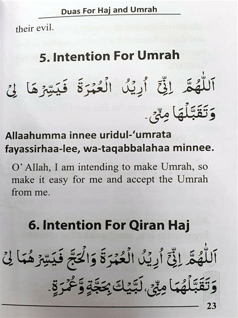 Duas For Hajj Umrah Book Pocket Size Arabic English