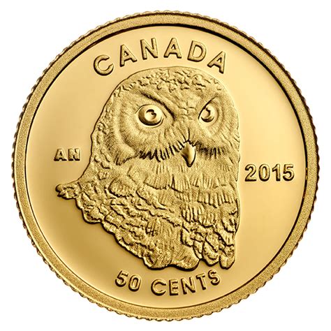 Owl Oz Pure Gold Coin Mintage Canadian Money