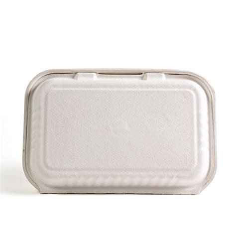 Green Wave Tw Boo 002 9x5x3 Inch Evolution White Bio Bagasse Container