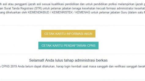 Cara Cek Hasil Seleksi Administrasi Cpns 2019 Di Laman Sscn Bkn Go Id