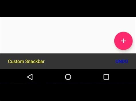 Snackbar Android Example Youtube