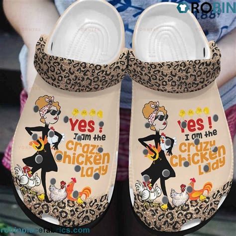 Yes I Am The Crazy Chicken Lady Crocs Shoes Robinplacefabrics