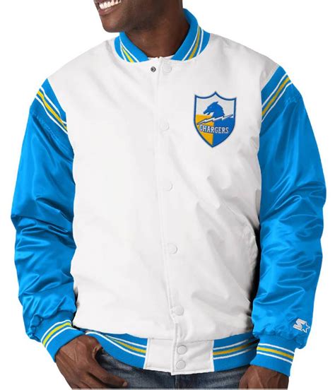 Starter White/Blue Los Angeles Chargers Renegade Throwback Jacket - Jackets Masters