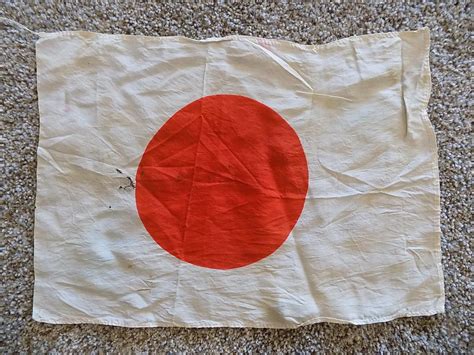 Ww2 Japanese Silk Flag Rifle Bayonet Flag Meatball 9 5 X 13 5