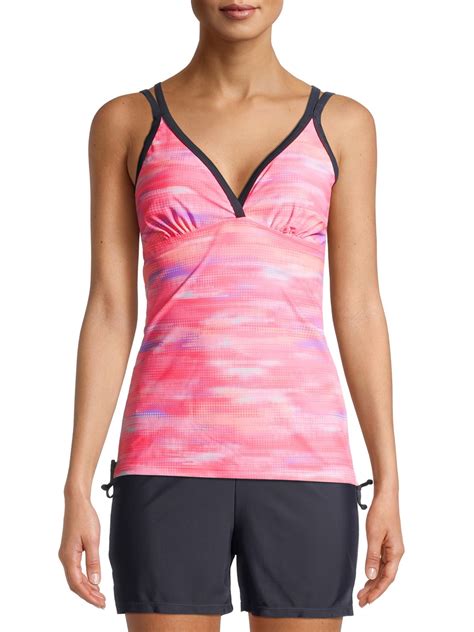 Free Tech Womens Athletic Hip Adjustable Side Tankini Swimsuit Top