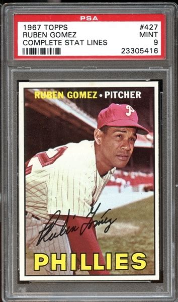 Lot Detail Topps Ruben Gomez Psa Mint