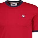 Marconi Fila Vintage Retro S Ringer T Shirt In Equestrian Red