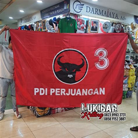 Jual Bendera Partai Pdi Perjuangan Ukuran 150x225cm Shopee Indonesia