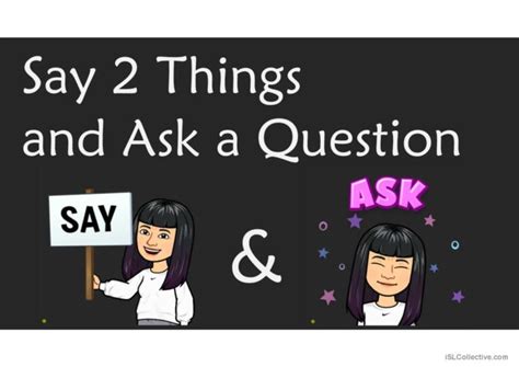 Say 2 Things And Ask A Question Spea English Esl Powerpoints