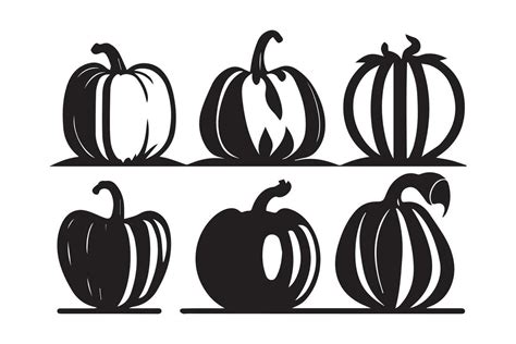 Set Of Halloween Pumpkin Silhouette Vector 26317029 Vector Art At Vecteezy