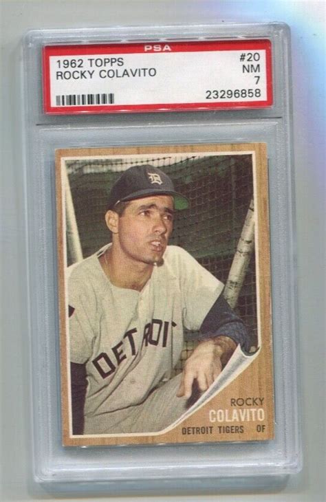 Topps Rocky Colavito Card Detroit Tigers Psa Ebay