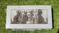 Mary Lucretia Creacy Speed Duckworth 1872 1903 Mémorial Find a Grave