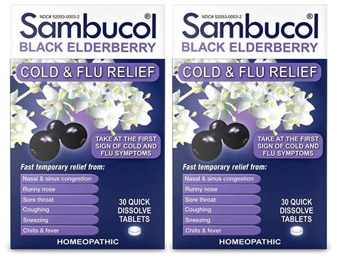 Sambucol Cold Flu Relief Quick Dissolve Tablets Black Elderberry