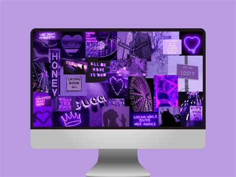 Purple Aesthetic Desktop Wallpaper Digital Download Computer - Etsy