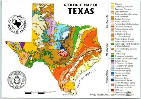 Postcard Geologic Map Of Texas United States Texas Other