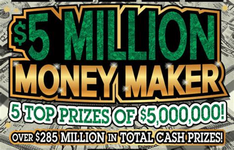 Pennsylvania Lottery Launches First 50 Scratch 5 Million Money Maker