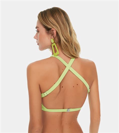 Buy Trendyol Halter Neck Bikini Top In Green Thstreet Bahrain