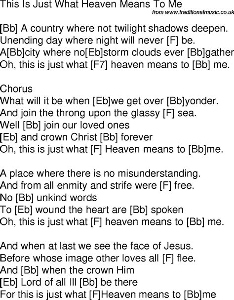 Old Time Song Lyrics With Guitar Chords For This Is Just What Heaven