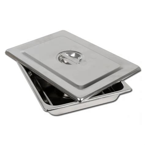 Chrome Rectangular Instrument Tray With Cover S S Packaging Type