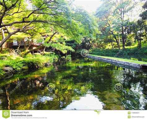 Japan Garden Tokyo bridge stock image. Image of peaceful - 119940631