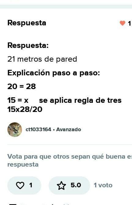 Si 20 obreros Construyen 28 metros de pared en cada dia cual será el