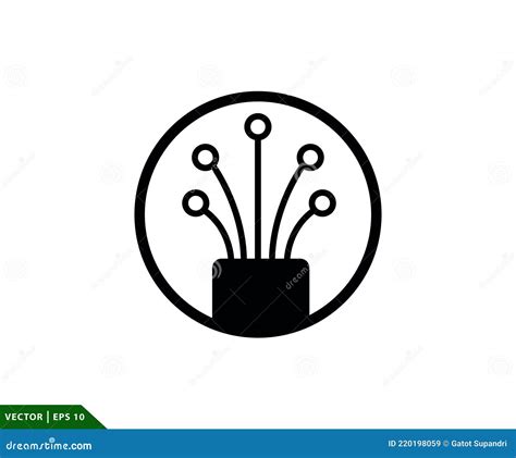 Fiber Optic Icon Vector Logo Design Template Stock Vector